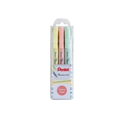 Afbeelding van Pentel illumina Flex SLW11P markeerstiften, dubbele punt, pastel, geel, oranje en lichtgroen, 3 stuks