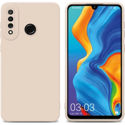 Afbeelding van Cadorabo Hoesje geschikt voor Huawei P30 LITE in Fluid CREAM Beschermhoes gemaakt van flexibel TPU silicone Cover Case