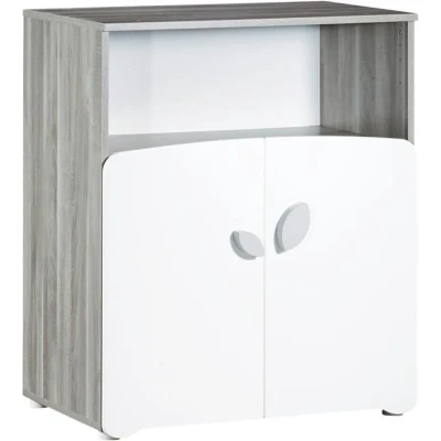 Afbeelding van LEAF babycommode 2 deuren en 1 nis Wit 76 x 97 66 cm