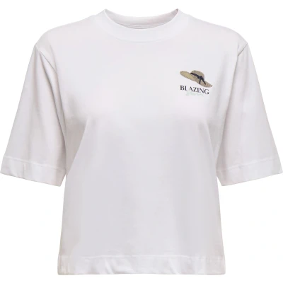 Afbeelding van ONLY Onlvita LIFE Summer Tshirt print, Dames, Maat: XS, Bright white