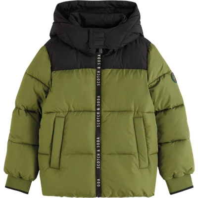 Afbeelding van Scotch &amp; Soda Water Repellent Hooded Puffer Jacket Jongens Jas Maat 164