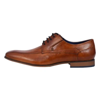 Afbeelding van bugatti Mattia Veterschoenen, Heren, Maat: 41, Cognac Leer
