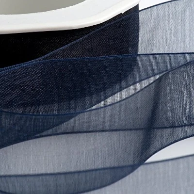 Afbeelding van Italian Options Ruban en mousseline de soie organza Bleu foncé 15 mm x 20 m