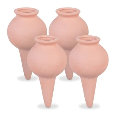 Afbeelding van waterdruppelaar keramiek set van 4 voor kamerplanten en balkonbakken waterbollen