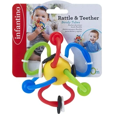 Afbeelding van Infantino Rammelaar Rattle&amp;Teether Bendy Tubes Coloured