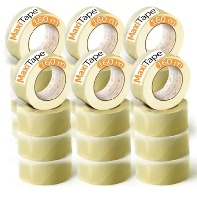 Afbeelding van OFITURIA Ruban adhésif d&#039;emballage transparent pour l&#039;emballage de boîtes en carton d&#039;expédition, mariage, produit sûr (36mmx160mts Transparent, 24 Rollos)
