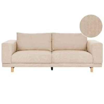 Afbeelding van NIVALA Driezitsbank Beige Corduroy