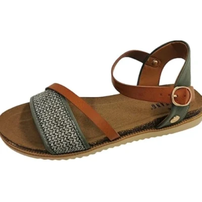 Afbeelding van Mustang Sandalen, Dames, Maat: 36, Pastellgruen Imitatieleer/ textiel