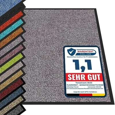 Afbeelding van etm® Schoonloopmat Voetmat in vele maten Deurmat voetveger voor binnen en buiten (grijs, 60x90 cm)