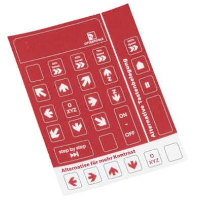 Afbeelding van Ottertools Toetsenbordsticker voor CNC afstandsbediening, compatibel met Estlcam, Logitech &amp; LogiLink (rood/wit)