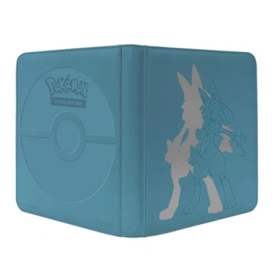 Afbeelding van Ultra Pro Elite Series Pokémon kaartenmap, Lucario design, ruimte voor 480 zakkaarten, 12 vakken met zijopening, gevoerd kunstleer aluminiumfolie,