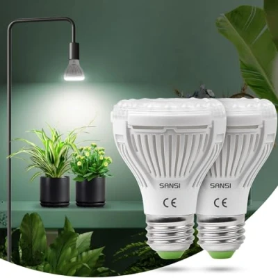 Afbeelding van SANSI Led tuinbouwlamp 10 W voor plantenteelt, plantengroeilampen E27 met volledig spectrum het ontkiemen van bloemen, vegplanten (PPF 16 μmol/s, stralingshoek 60) 2 stuks