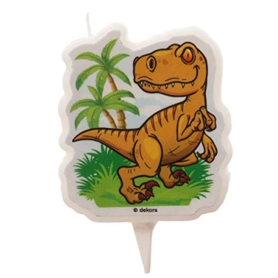 Afbeelding van Dekora Dinosaurus verjaardagskaars een T Rex in 2D, 7,5 cm
