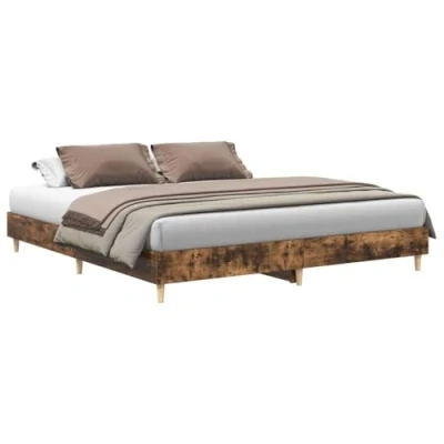 Afbeelding van vidaXL Bedframe zonder matras 200x200 cm spaanplaat gerookt eiken