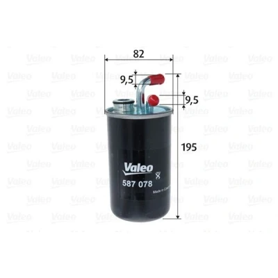 Afbeelding van VALEO 587078 Brandstoffilter Pijpfilter 9,5 DODGE: Caliber, Journey MPV, Avenger Saloon, JEEP: Compass, Patriot, CHRYSLER: Sebring III Convertible