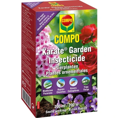Afbeelding van COMPO Karate Garden Sierplanten insectenbestrijder concentraat tegen bijtende en zuigende insecten snelle werking doosje 200 ml (200 m²)