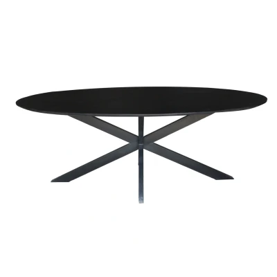 Afbeelding van Eettafel Oslo Ovaal Zwart 210 cm