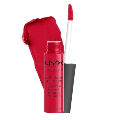 Afbeelding van NYX Professional Makeup Lippenstift, zacht, mat, romig, ultra gepigmenteerd, blijft lang zitten, kleur: Amsterdam