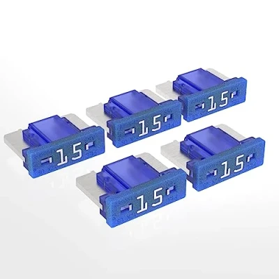 Afbeelding van AUPROTEC Mini LP platte zekeringen, 2 A 30 A, autosteekzekering, keuze: 15 blauw, 5 stuks