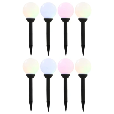 Afbeelding van Solarlampen 8 st LED rond 15 cm RGB