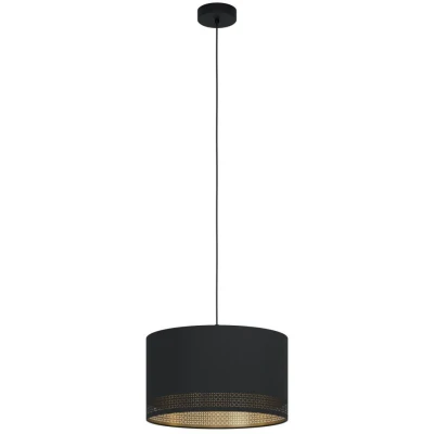 Afbeelding van Landelijke Eglo Hanglamp Esteperra Smal Zwart Goud