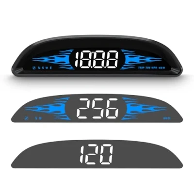 Afbeelding van AMROOLOO Auto GPS snelheidsmeter, rijvermoeidheidsherinnering, compatibel met alle auto&#039;s, head up display