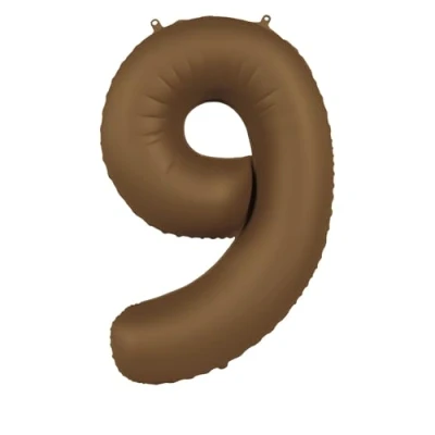 Afbeelding van Folat Folieballon Cijfer 9 Chocolate Brown 86 cm