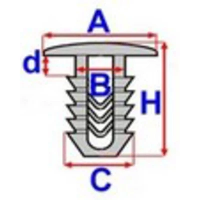 Afbeelding van ROMIX 10450 Clip AUDI: A4 B6 Avant, A6 C5 Saloon, B9 Avant