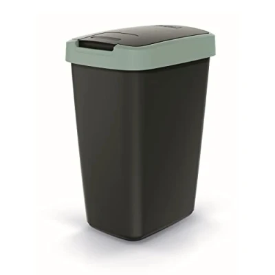 Afbeelding van Prosperplast Prullenbak / Afvalbak 12L Zwart met groen frame