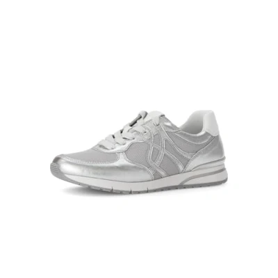 Afbeelding van Gabor Comfort Sneakers laag, Dames, Maat: 37, Grey/silber/weiss Leer en textiel