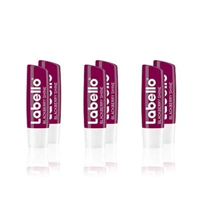 Afbeelding van Labello Blackberry Shine Lippenverzorgingsstift (1 x 4,8 g) met zachte rode glans en glinsterende pigmenten, lippenverzorging zonder minerale oliën