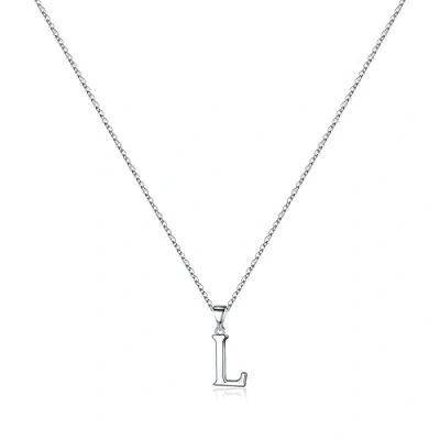 Afbeelding van TINGN S925 Halskettingen met initiaal, Sterling zilver, hypoallergeen, letterketting, voor dames, meisjes, sieraden, geschenken, Zilver