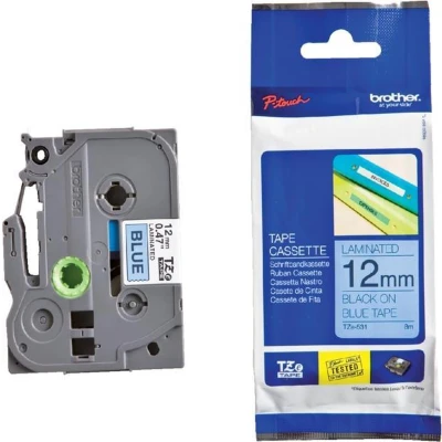 Afbeelding van Brother TZe 531 Tape Zwart op blauw (12 mm)