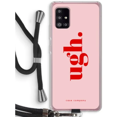Afbeelding van Case Company® hoesje met Koord geschikt voor Samsung Galaxy A51 5G Ugh Telefoonhoesje Zwart Bescherming aan alle Kanten en Over de Schermrand