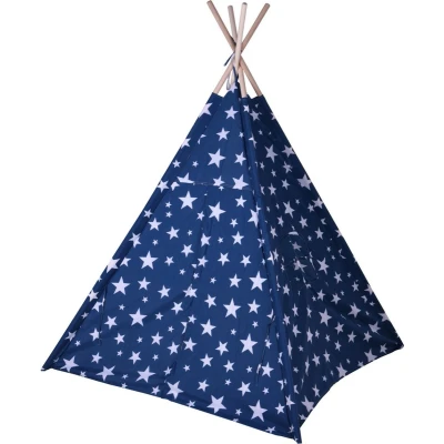 Afbeelding van KidCollection Tipitent 103 x 160 cm Blauw/Wit