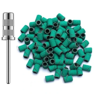 Afbeelding van Goodbitz® Schuurrolletjes Nagelfrees 80 grit 100 stuks Schuurrol Schuurrollen Schuurhulzen Mandrel bitje Sanding bands nagels nails