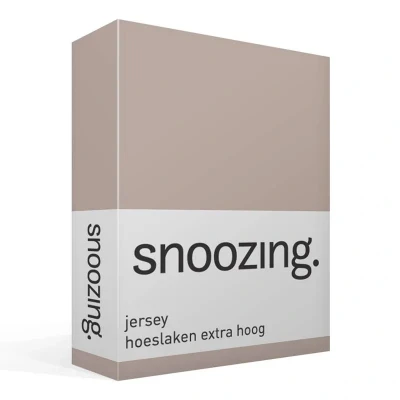Afbeelding van Snoozing Jersey Hoeslaken Extra Hoog 100% gebreide katoen 200x210/220 cm Taupe