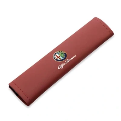 Afbeelding van JRZCXGZX Kunstlederen veiligheidsgordelbeschermingsset voor Alfa Romeo 147 159 Tonale 4C 156 166 Mito 8C Disco GT Rood