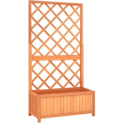 Afbeelding van Latwerkplantenbak 70x30x135 cm massief vurenhout bruin