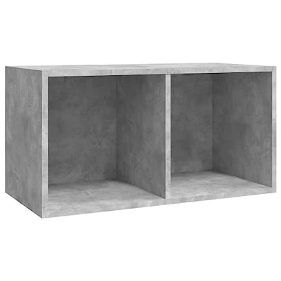 Afbeelding van Opbergbox voor LP&#39;s 71x34x36 cm bewerkt hout betongrijs