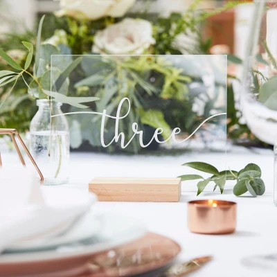 Afbeelding van TAFELNUMMERS ACRYL 12 STUKS BOTANICAL WEDDING GINGER RAY TAFELSCHIKKING