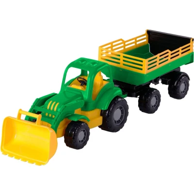 Afbeelding van Cavallino Klassieke Tractor met Kiep Aanhangwagen, 66cm