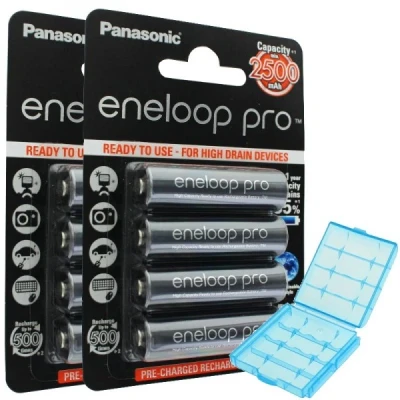 Afbeelding van Sanyo XX eneloop Technology 8 pack HR 3UWX 2500mAh en AccuCell AkkuBox, nieuwe versie van Panasonic
