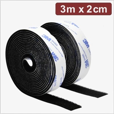 Afbeelding van Quadrios 24CA320 Klittenband Om vast te plakken Haak en lusdeel (l x b) 3 m 2 cm Zwart