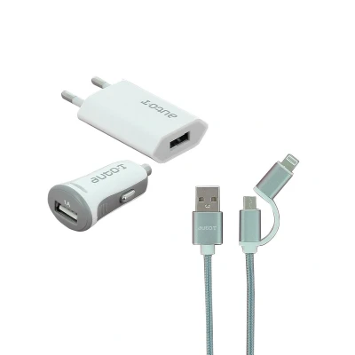Afbeelding van auto T 540205 Mobiele telefoon oplader 1 2x USB micro USB, Lightning