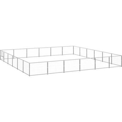 Afbeelding van vidaXL Hondenkennel 36 m² staal zilverkleurig
