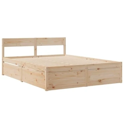 Afbeelding van vidaXL Bedframe zonder matras massief grenenhout 160x200 cm