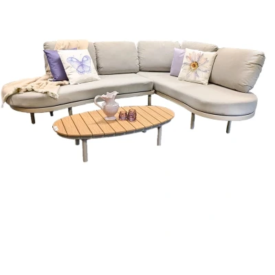 Afbeelding van Fumanu Hoek Loungeset Champagne Tierra outdoor