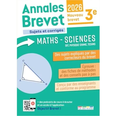 Afbeelding van ANNALES BREVET ASSURE 3E MATHS SCIENCES