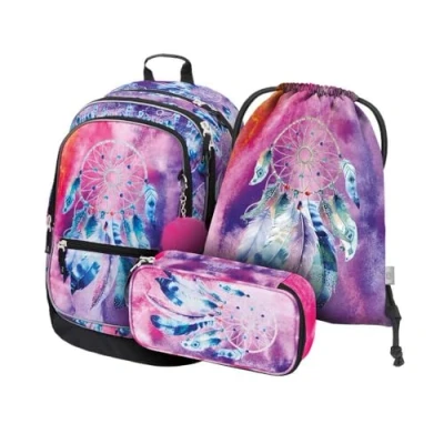 Afbeelding van Baagl Set van 3 schoolrugzakken, schooltas voor basisschool, basisschool met borstband, ergonomische schooltas, Dromenvanger 2., 2.
